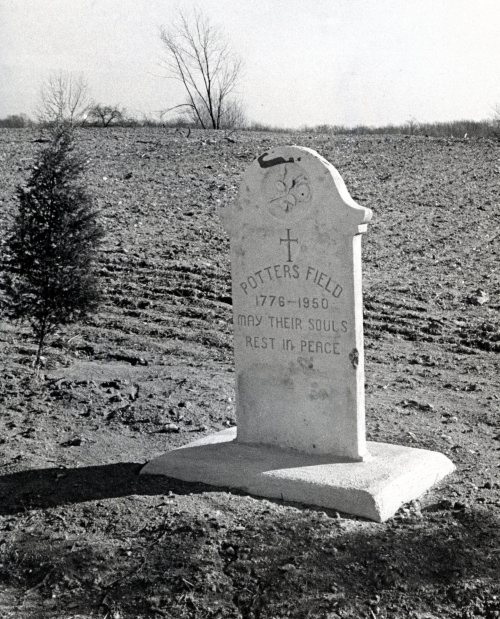 A 1968 memorial erected at the potter's field at the Cecil County Almshouse or poorhouse