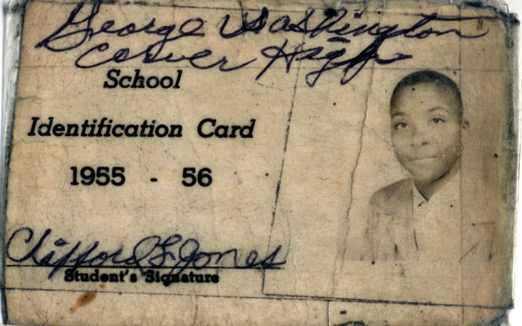 Clifford Jones' George Washington Carver ID Card for 1955-56