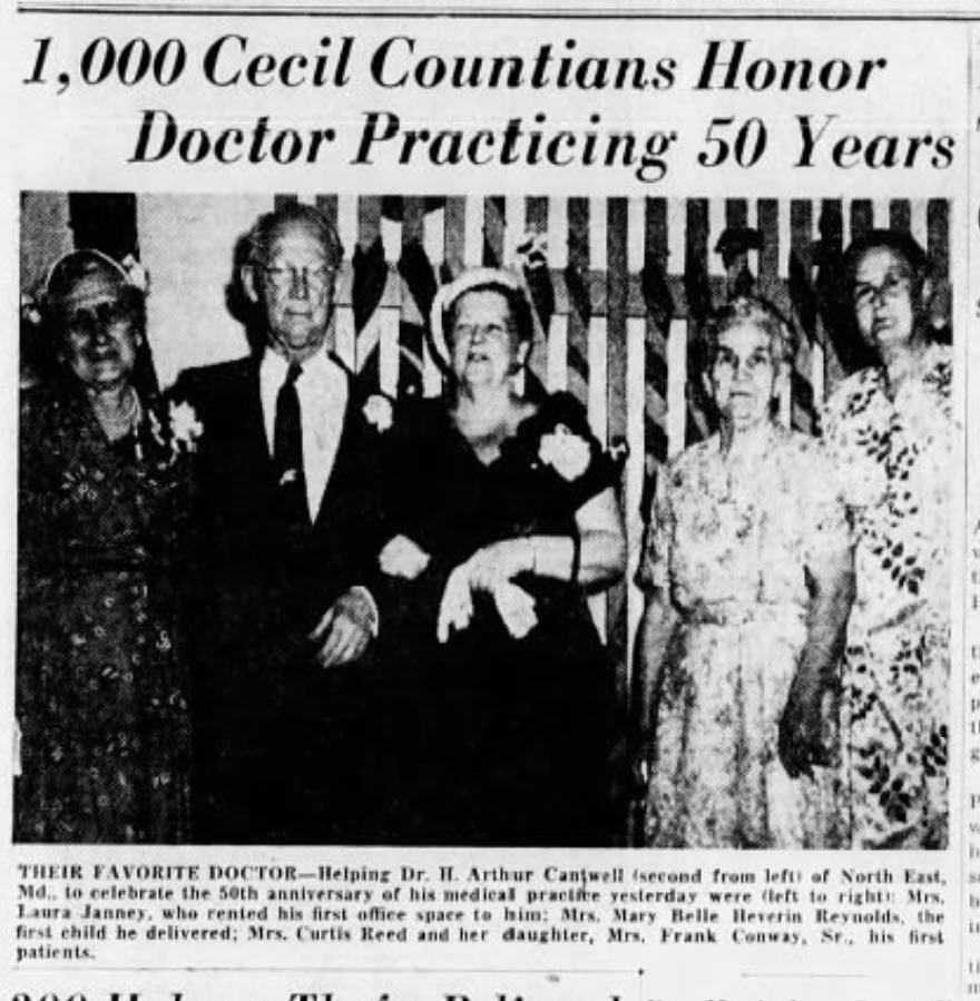 Dr. H. Arthur Cantwell, the Cecil County Public Health Officer