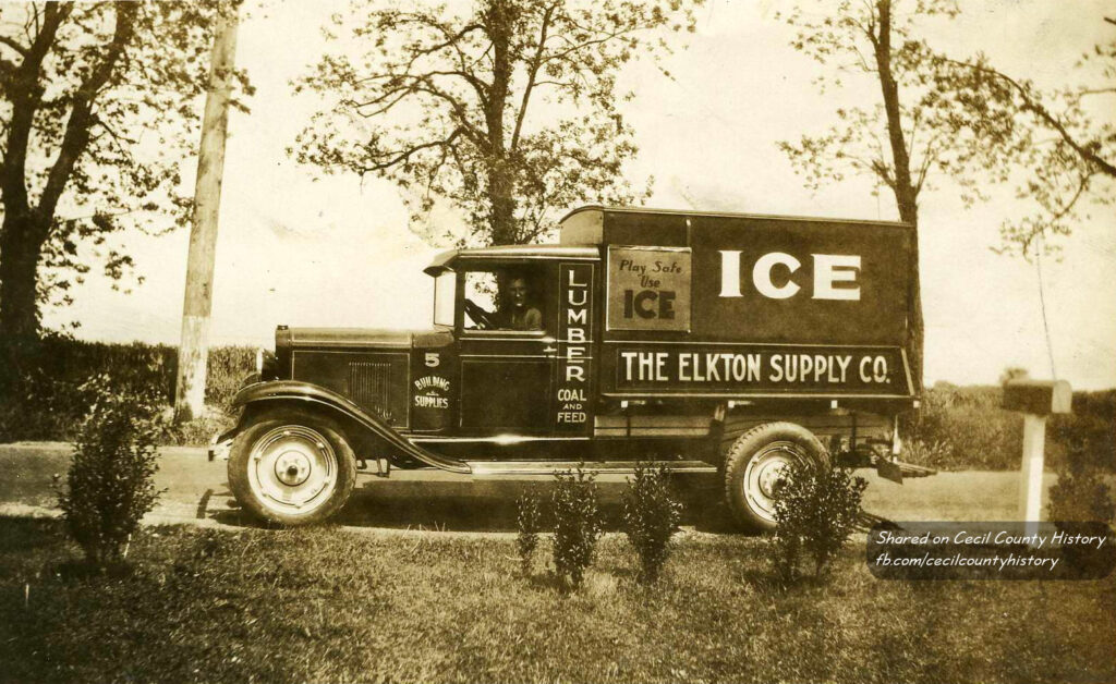 The Elkton Supply Ice Delivery Truck around the 1920s