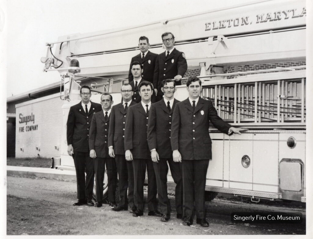 Singerly Fire Company line officers in 1971.