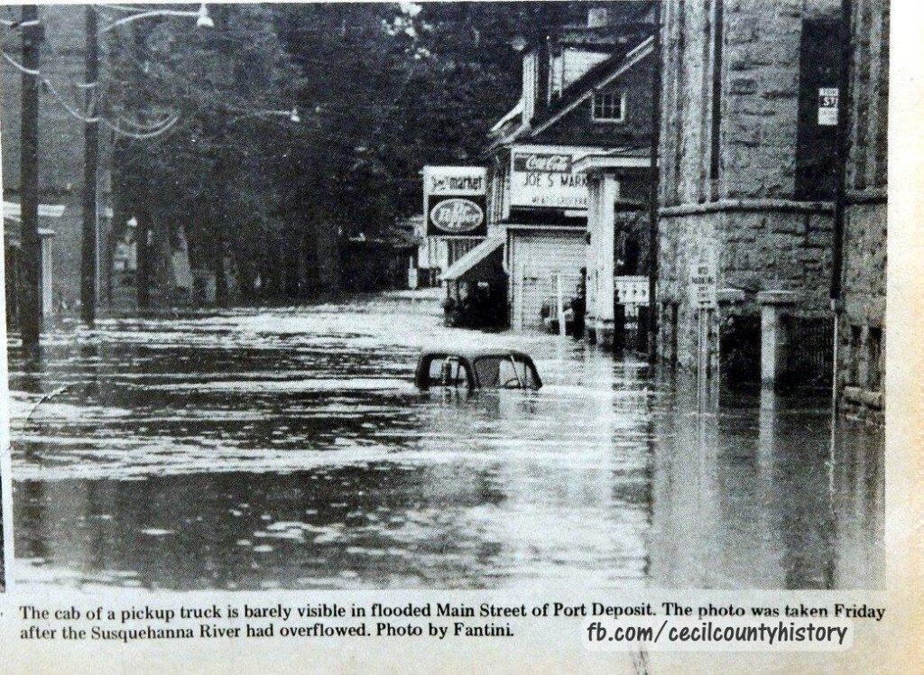 Port Deposit was flooded after Tropical Storm Agnes