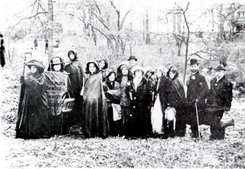 women's suffrage army marching through cecil county stopes in Charlestown