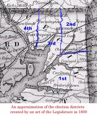 Cecil County election districts in 1800