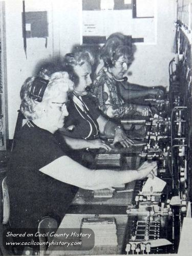 Elkton telephone operators Eunice Kilby, Betty Husfelt, Elaine West, Bernice Eastridge.