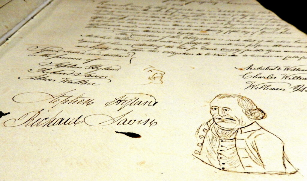 Doodling on a colonial cecil county levy list
