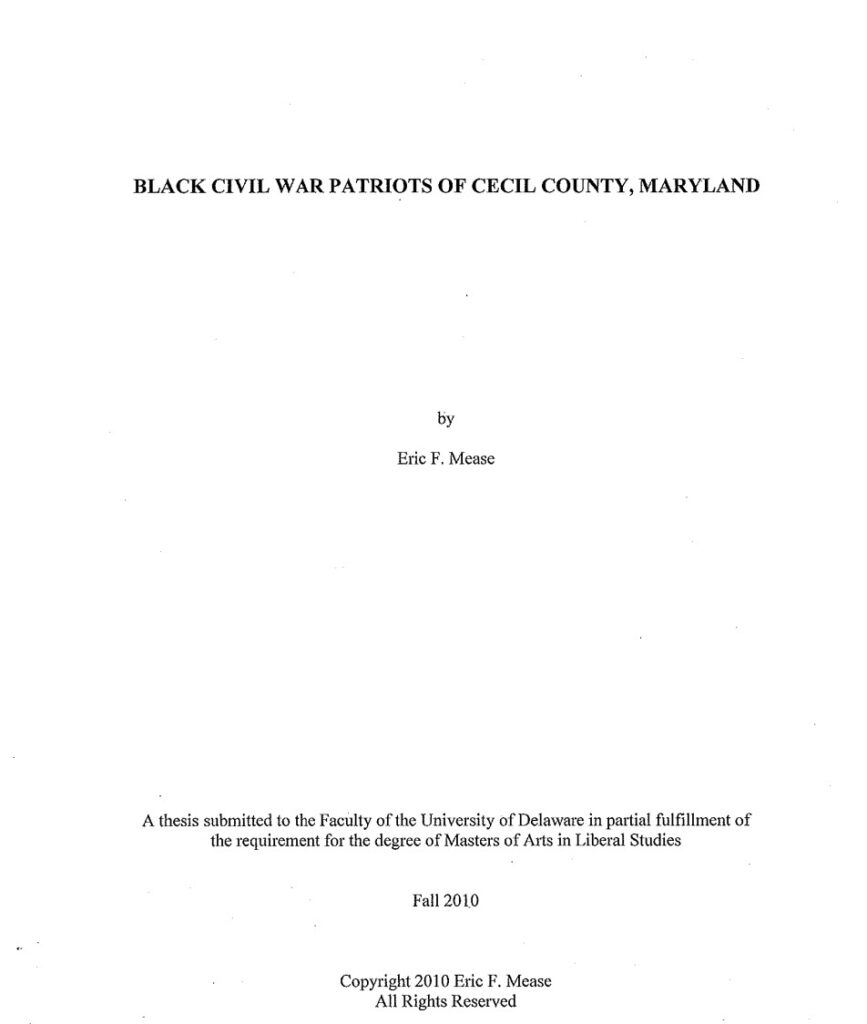 Eric Mease thesis United States Colored Troops