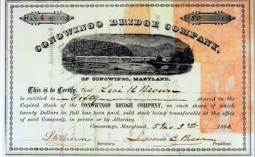 conowingo bridge stock company signed by James C. Bell