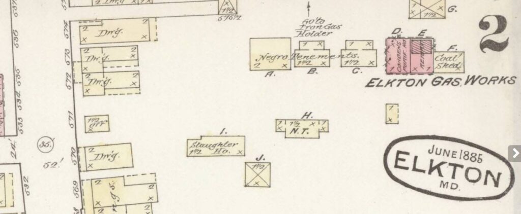 Elkton gasworks 1885